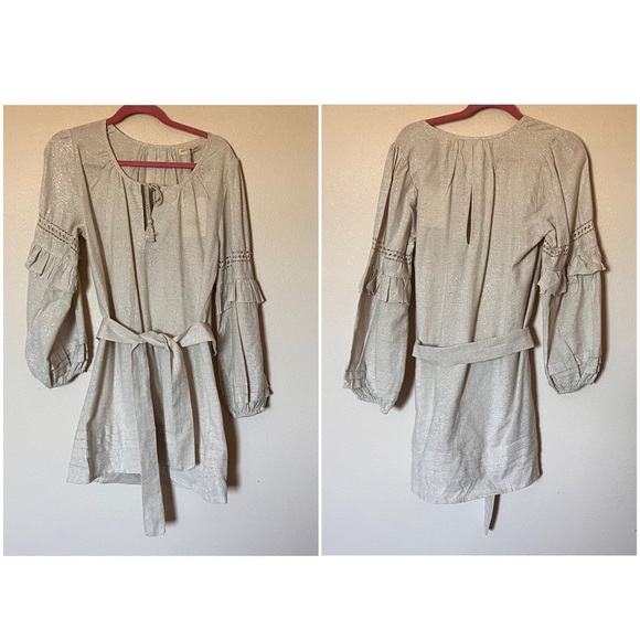 NWT Spell & The Gypsy Collective Lola Linen Tunic Dress Biscuit Ivory Large - Picture 4 of 17